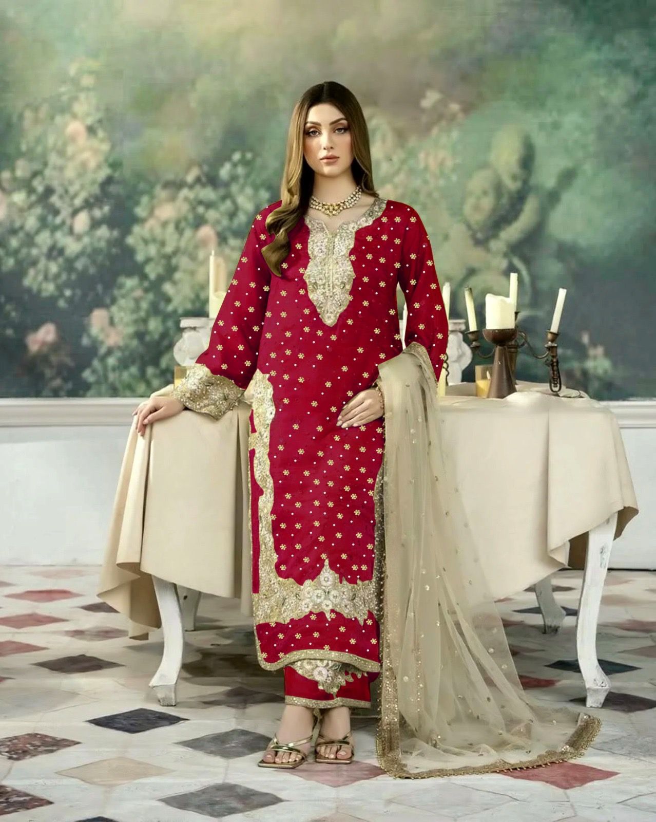 Dvd 5115 Jimmy Choo With Embroidery Top Bottom With Dupatta Online Wholesale